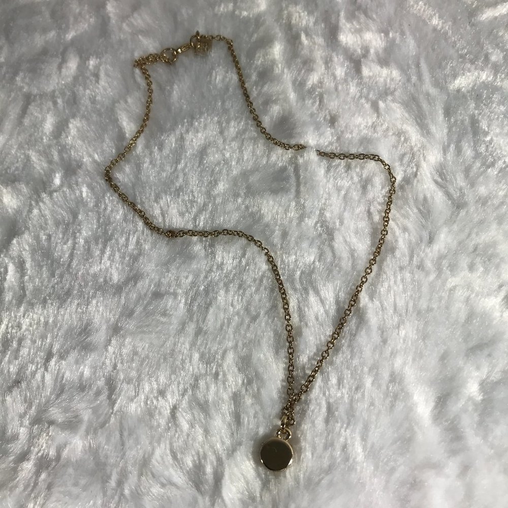 Tiny crystal rhinestone pave' gold tone necklace